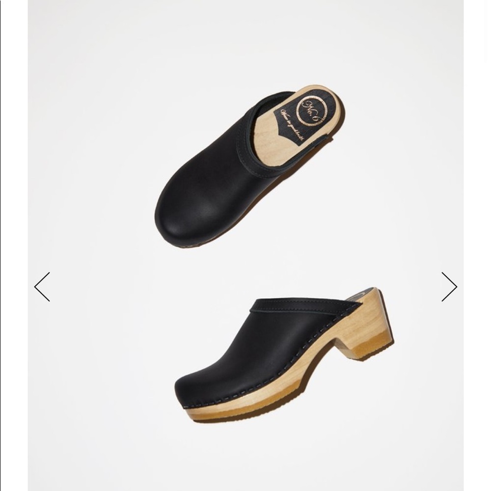 No 6 Old School Clog mid heel Black 38 New in Box